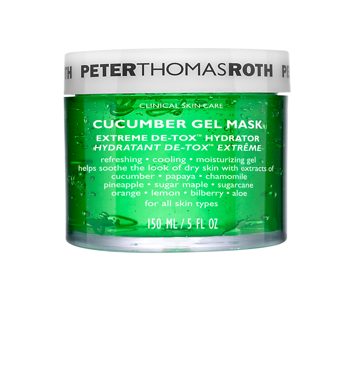 Cucumber Gel Mask Extreme De-Tox Hydrator - Гелева маска для обличчя для інтенсивного детоксу та зволоження з екстрактом огірка Peter Thomas Roth