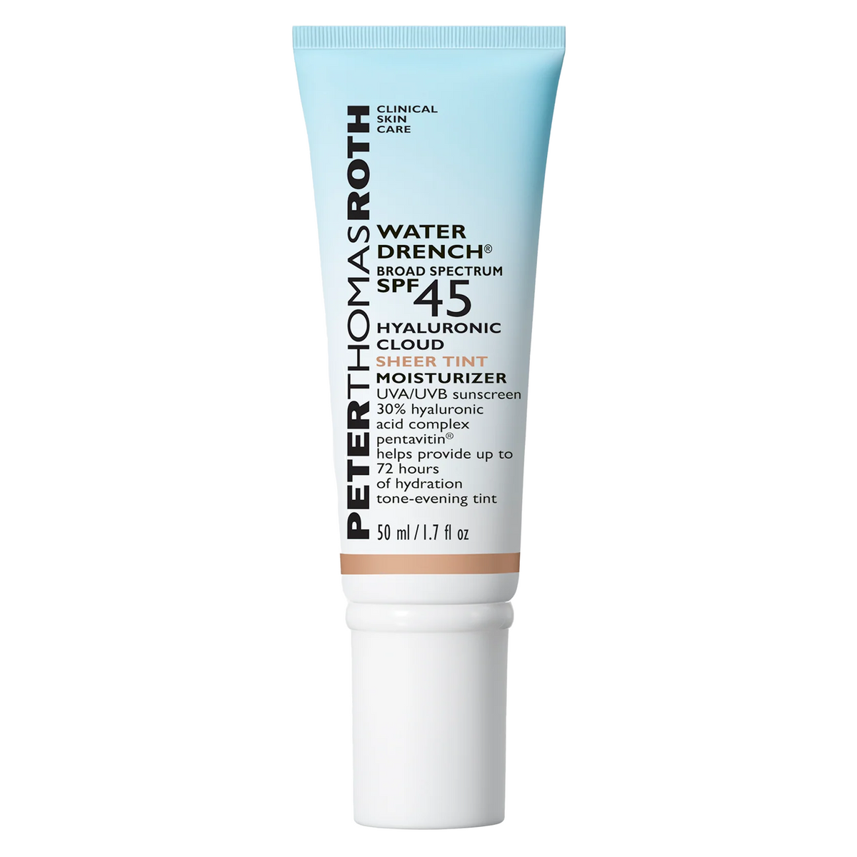 Water Drench Broad Spectrum SPF 45 Hyaluronic Cloud Sheer Tint Moisturizer - Зволожуючий сонцезахисний тінт із SPF 45 Peter Thomas Roth