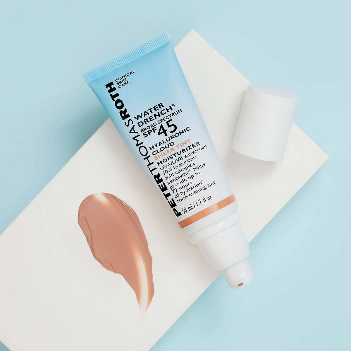 Water Drench Broad Spectrum SPF 45 Hyaluronic Cloud Sheer Tint Moisturizer - Зволожуючий сонцезахисний тінт із SPF 45 Peter Thomas Roth