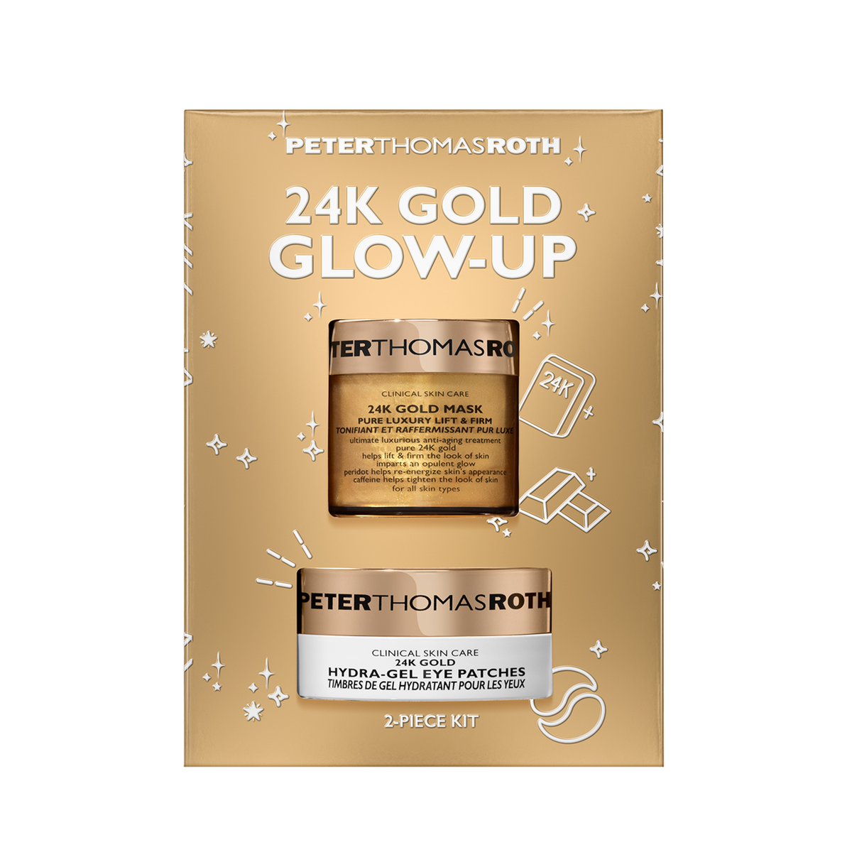 24K Gold 2-Piece Kit - Подарунковий набір для сяйва з 24К золотом Peter Thomas Roth