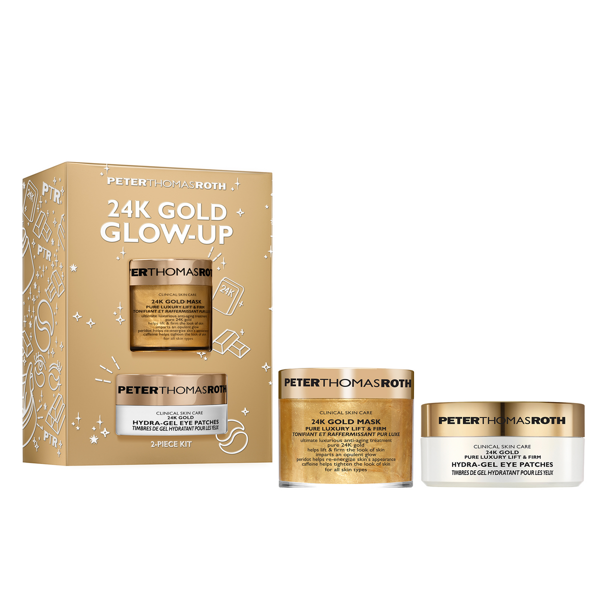 24K Gold 2-Piece Kit - Подарунковий набір для сяйва з 24К золотом Peter Thomas Roth