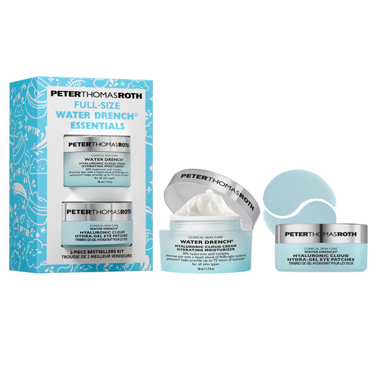 Full Size Water Drench Essentials Moisturizer & Eye Patches Gift Set - Повнорозмірний набір із зволожувальним кремом та патчами для зони навколо очей Peter Thomas Roth