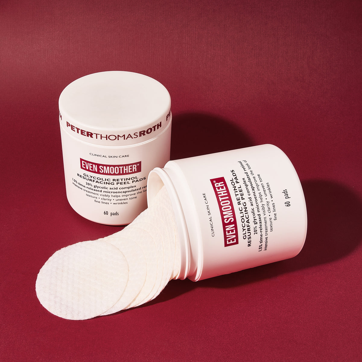 Even Smoother™ Glycolic Retinol Resurfacing Peel Pads - Відновлюючі диски для обличчя з ретинолом та гліколевою кислотою Peter Thomas Roth